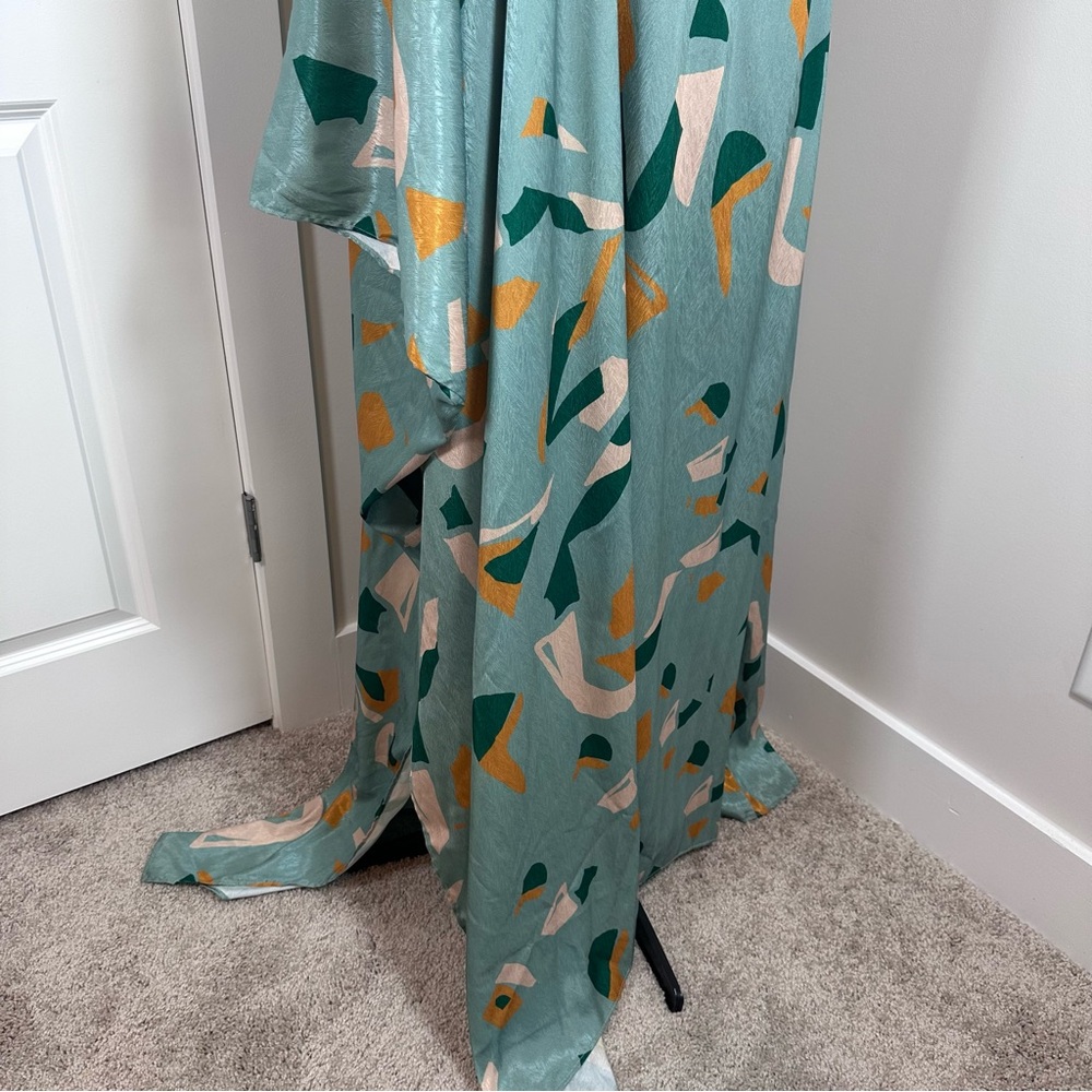 Diarrablu Satu Dress Green and Orange One-Shoulder Asymmetrical Kaftan Size L - Picture 8 of 12